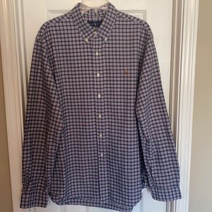 Ralph Lauren Men’s Long Sleeve Dress Shirt.        Size XL, Plaid-blue/red/green
